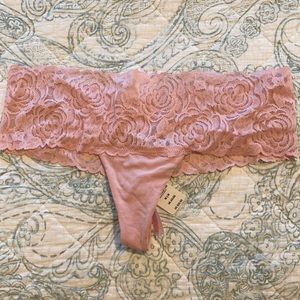 NWT pink lace thong